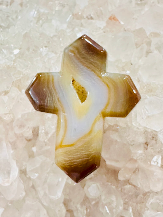 Agate Druzy Cross