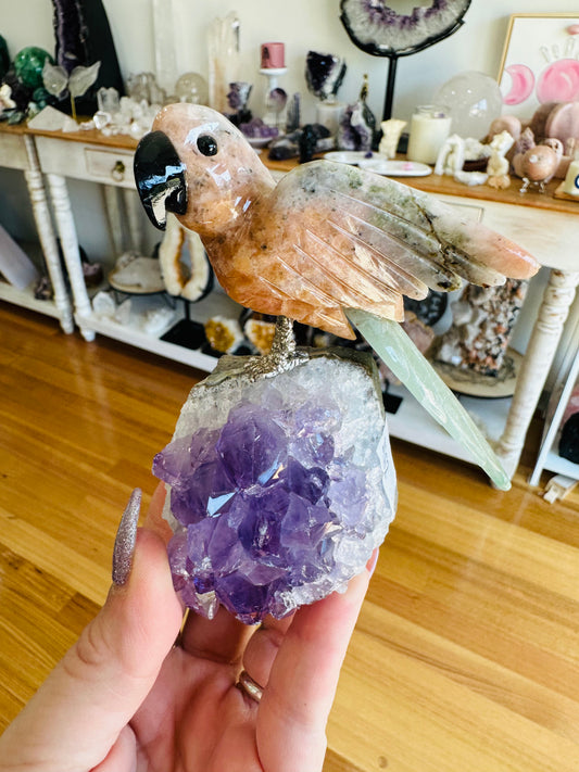 Amethyst cluster Bird 1