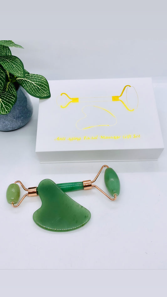 Face Roller & Gua Sha Green Aventurine