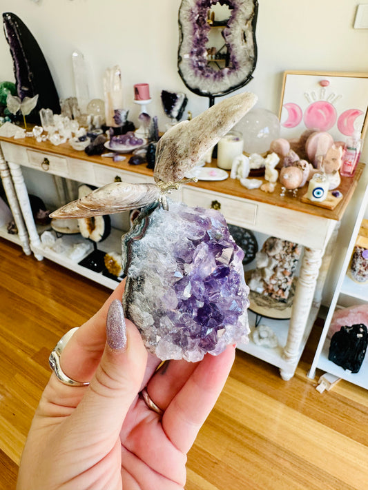 Amethyst with Butterfly