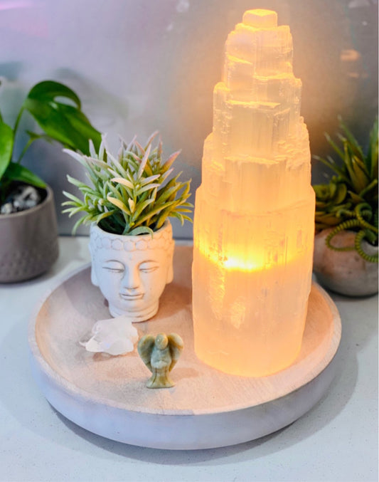 Large 25-30cm Selenite Lamp